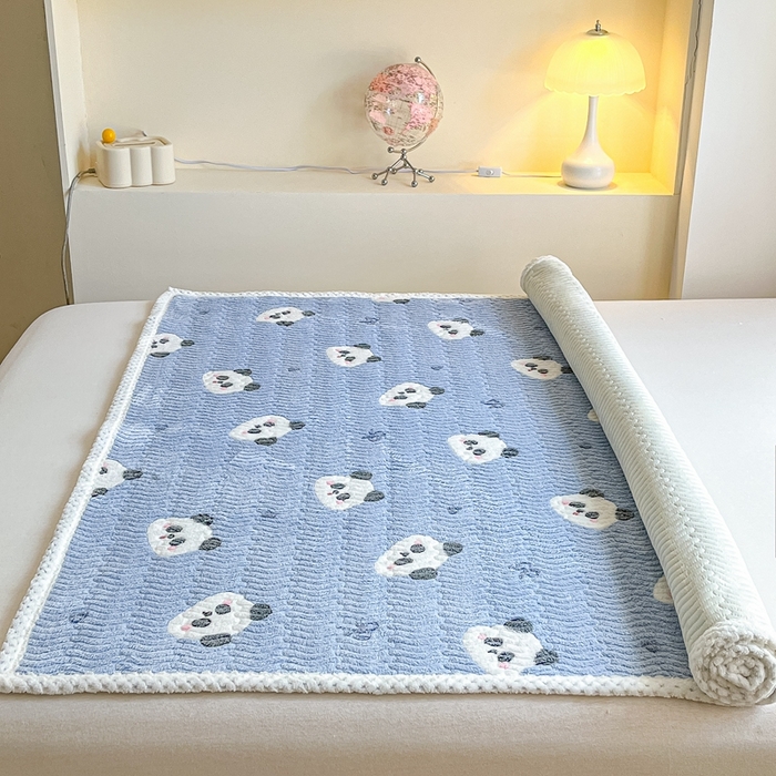 91家纺网 家纺一手货源 找家纺 川悦生活 2024新款A类印花雪花绒床垫加厚绒保暖床护垫 床垫塔丽小熊猫