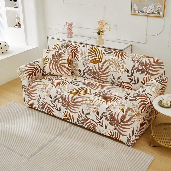 91家纺网 家纺一手货源 找家纺 逐日沙发套 2024新款牛奶丝印花系列-沙发套 沙发套-叶影