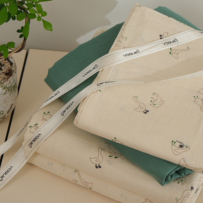 91家纺网 家纺一手货源 找家纺 麦伦家居 2024秋冬新款A类全棉有氧双层纱四件套 大鹅