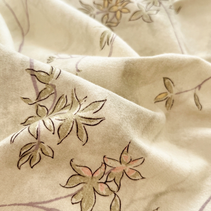 91家纺网 家纺一手货源 找家纺 慕尚家纺 2025新款原棉磨毛四件套单被套系列-单被套 似水生花