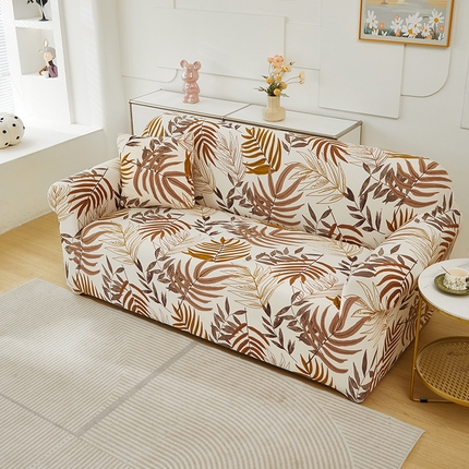 91家纺网 家纺一手货源 找家纺 逐日沙发套 2024新款牛奶丝印花系列-沙发套 沙发套-叶影