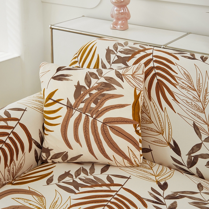 91家纺网 家纺一手货源 找家纺 逐日沙发套 2024新款牛奶丝印花系列-沙发套 沙发套-叶影