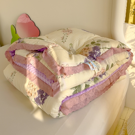 91家纺网 家纺一手货源 找家纺 （总）芯恋 2025款提花韩版花边豆豆冬被被子春秋被芯大豆被豆豆被