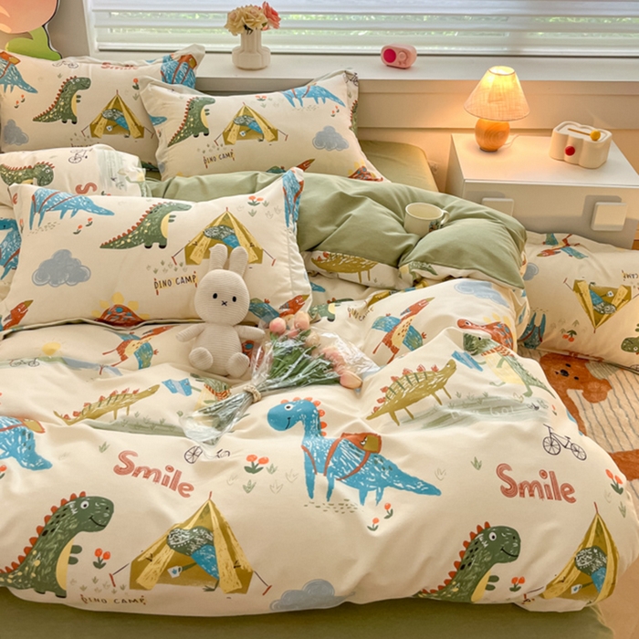 91家纺网 家纺一手货源 找家纺 慕尚家纺 2025新款原棉磨毛四件套单被套系列-单被套 侏罗纪