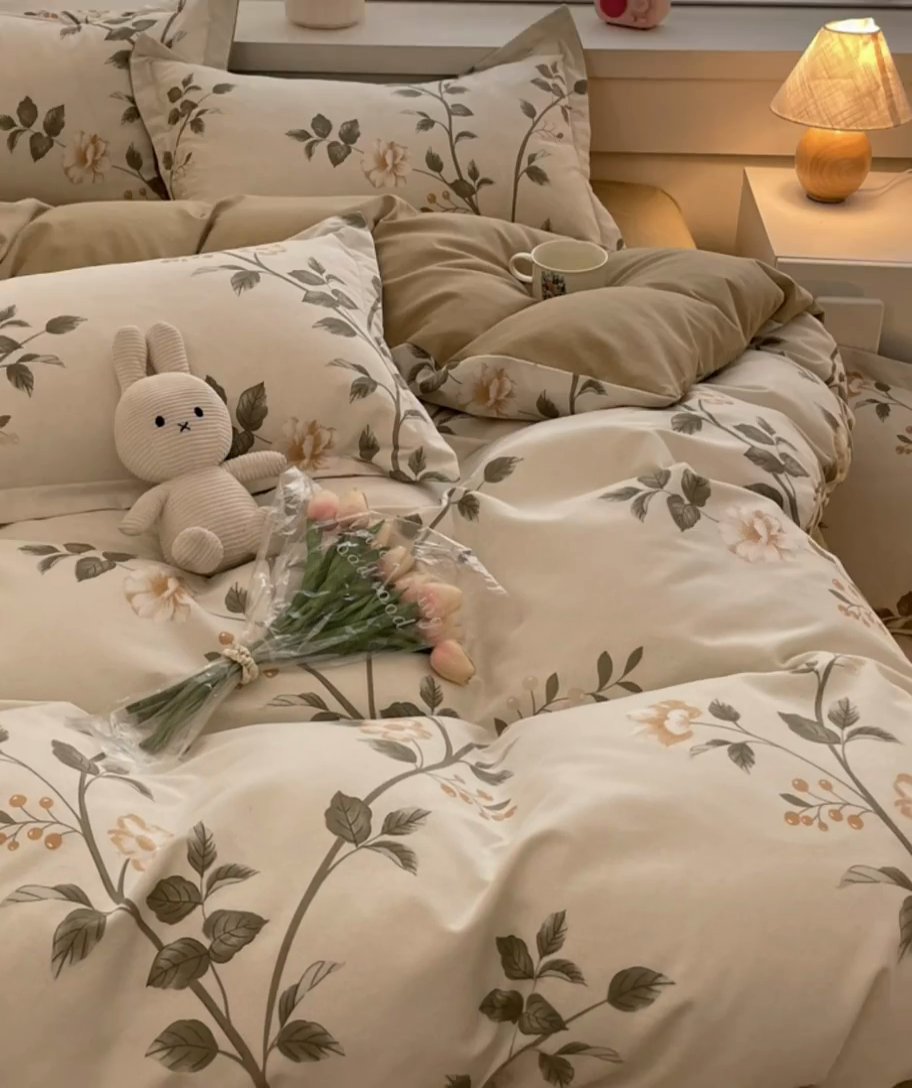 91家纺网 家纺一手货源 找家纺 慕尚家纺 2025新款原棉磨毛四件套单被套系列-单被套 向阳花开