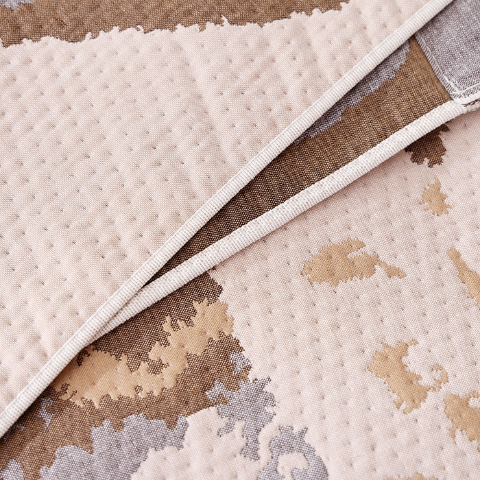 91家纺网 家纺一手货源 找家纺 朴尔家纺-毛巾被 2024年新款卡通定位纯棉四层纱布枕巾 心相印-咖