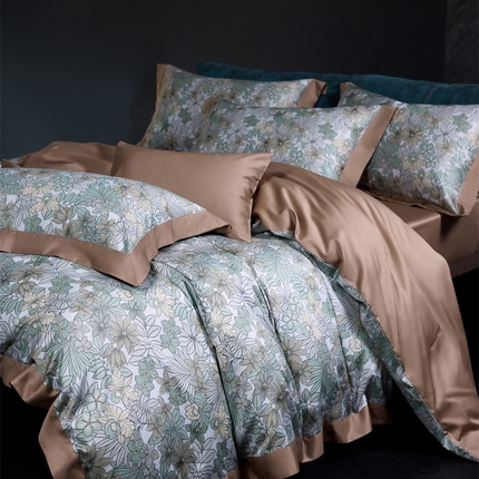 91家纺网 家纺一手货源 找家纺 （总）八十八家纺 2024新款双股活性贡缎长绒棉数码印花单品及套件--被套