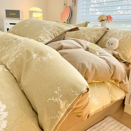 慕尚家纺 2025新款原棉磨毛四件套单被套系列-四件套 悠香