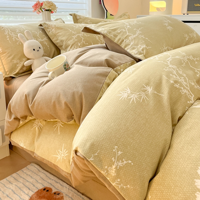 91家纺网 家纺一手货源 找家纺 慕尚家纺 2025新款原棉磨毛四件套单被套系列-四件套 悠香