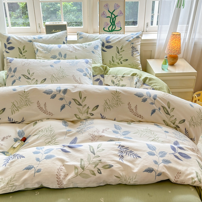 91家纺网 家纺一手货源 找家纺 清雅福 2024新款全棉13070印花单品系列-单被套 素雅花香