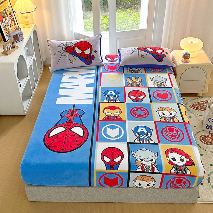 91家纺网 家纺一手货源 找家纺 ds生活馆 2026新款大版数码印花牛奶绒单床笠 英雄联盟