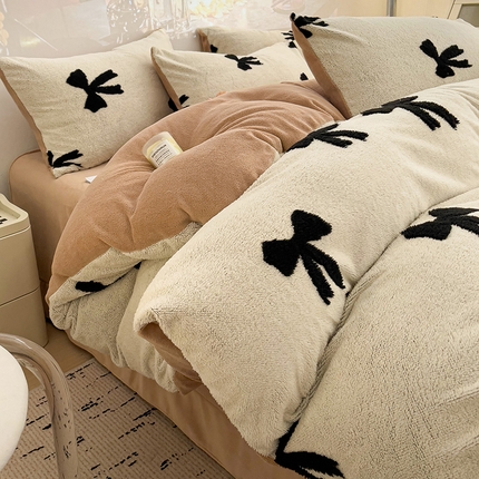 91家纺网 家纺一手货源 找家纺 （总）2024秋冬新款舒棉绒提花牛奶绒四件套