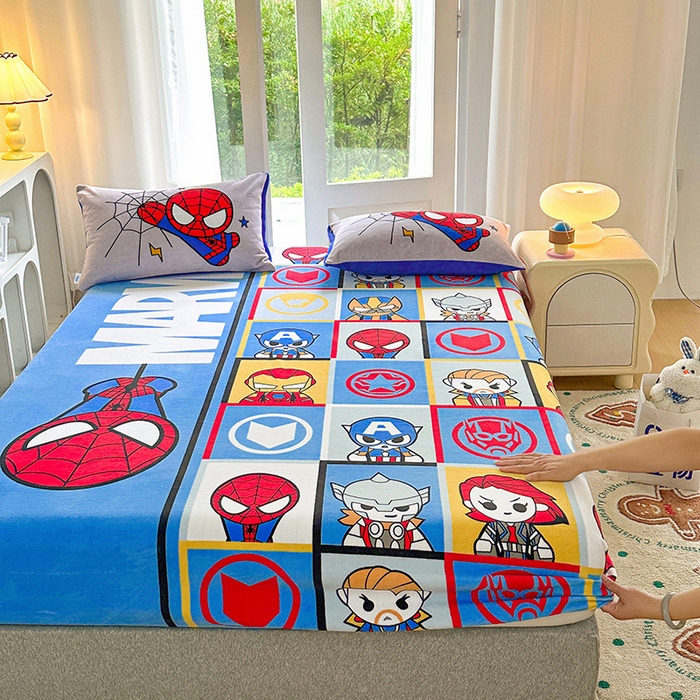 91家纺网 家纺一手货源 找家纺 ds生活馆 2026新款大版数码印花牛奶绒单床笠 英雄联盟