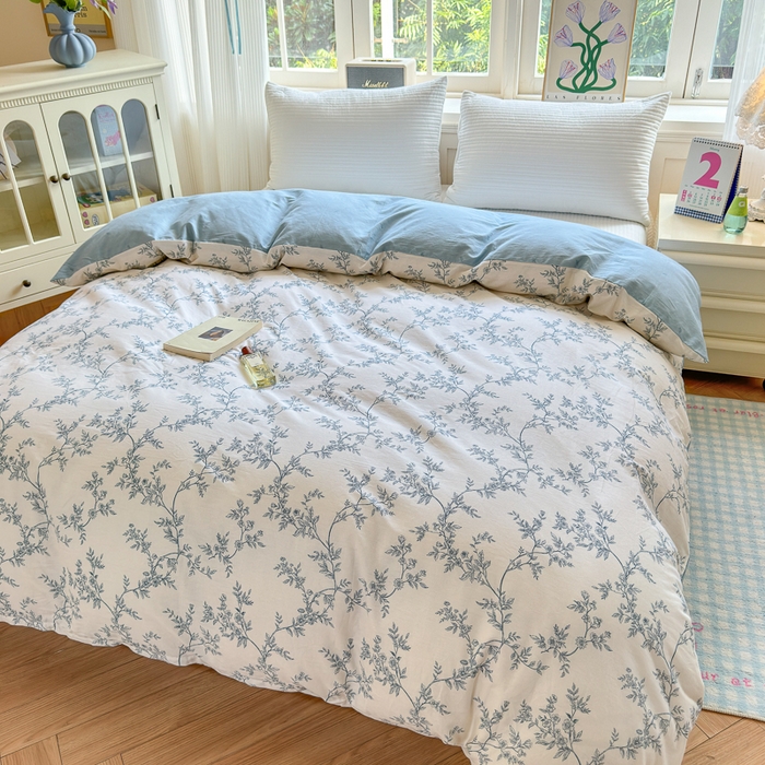 91家纺网 家纺一手货源 找家纺 清雅福 2024新款全棉13070印花单品系列-单被套 满庭米