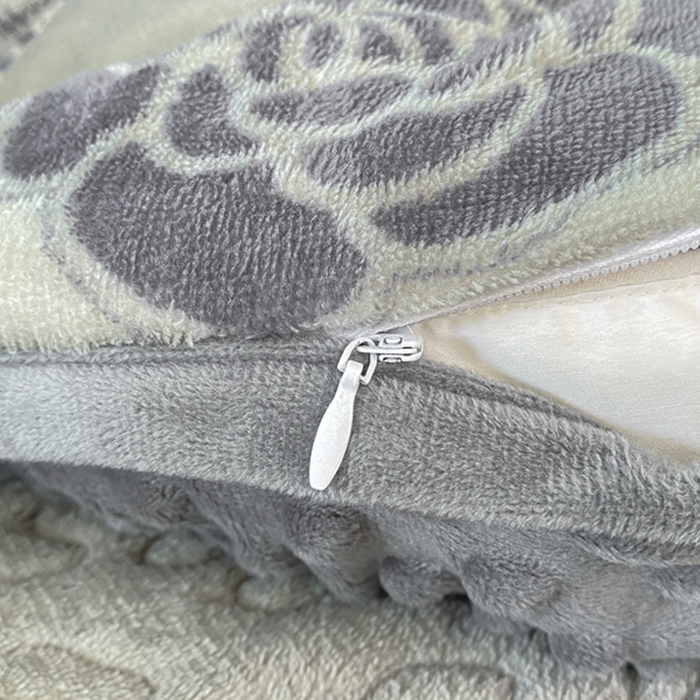 91家纺网 家纺一手货源 找家纺 赫梵茜 2024新款高克重安抚豆豆被套牛奶绒夹棉床盖四件套 山茶花