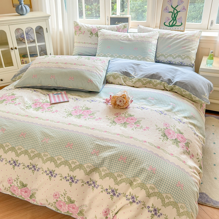 91家纺网 家纺一手货源 找家纺 清雅福 2024新款全棉13070印花单品系列-单被套 春野星漫