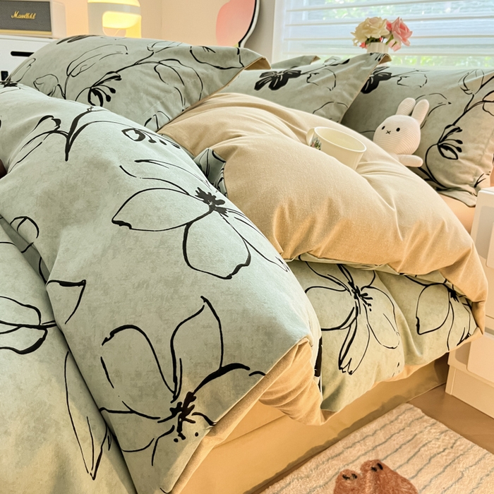91家纺网 家纺一手货源 找家纺 慕尚家纺 2025新款原棉磨毛四件套单被套系列-单被套 秘密花园