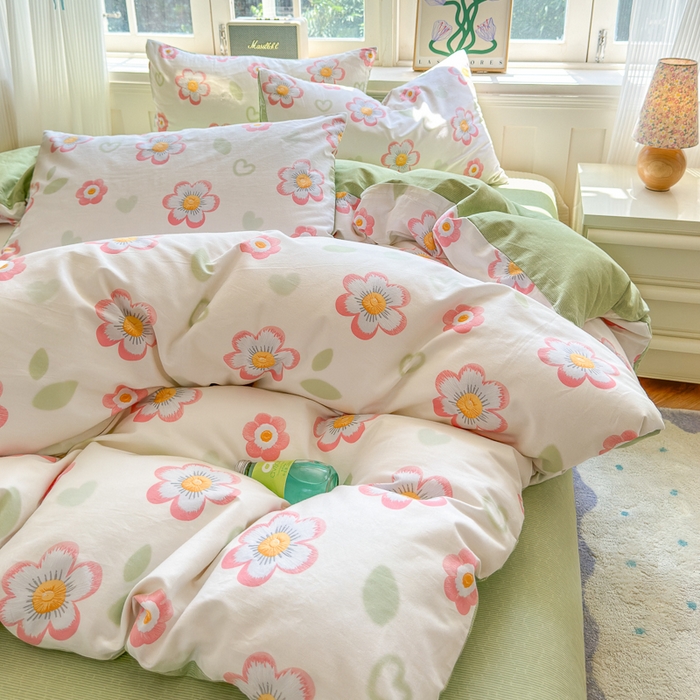 91家纺网 家纺一手货源 找家纺 清雅福 2024新款全棉13070印花单品系列-单被套 云朵泡芙米