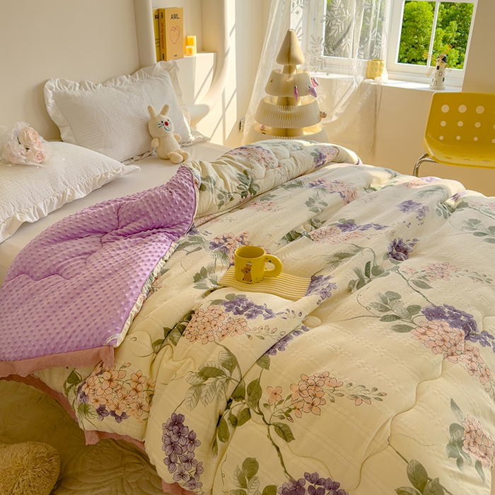 91家纺网 家纺一手货源 找家纺 芯恋 2025款提花韩版花边豆豆冬被被子春秋被芯大豆被豆豆被花枝乱颤1