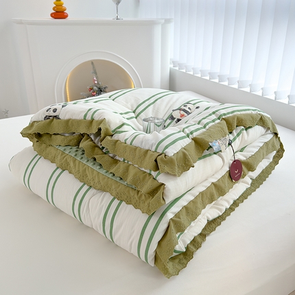 91家纺网 家纺一手货源 找家纺 （总）芯恋 2025款提花韩版花边豆豆冬被被子春秋被芯大豆被豆豆被