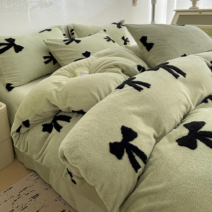 91家纺网 家纺一手货源 找家纺 （总）2024秋冬新款舒棉绒提花牛奶绒四件套