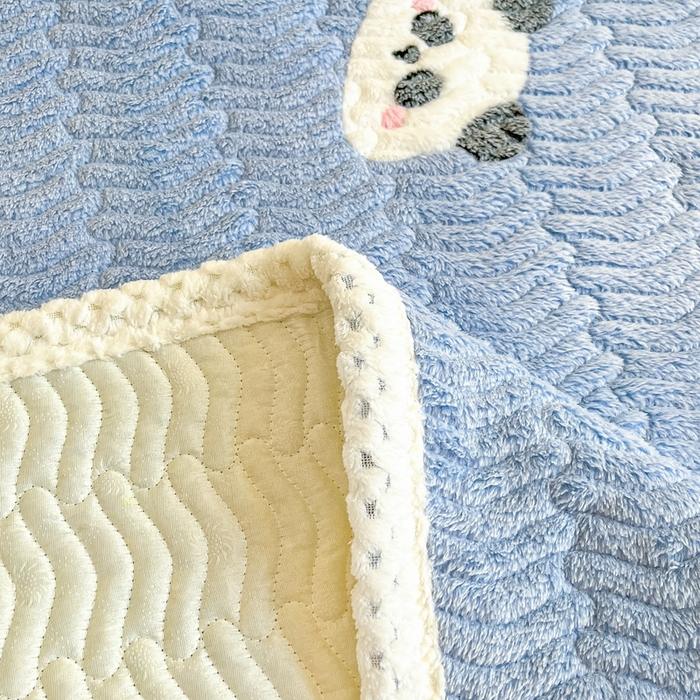 91家纺网 家纺一手货源 找家纺 川悦生活 2024新款A类印花雪花绒床垫加厚绒保暖床护垫 床垫塔丽小熊猫