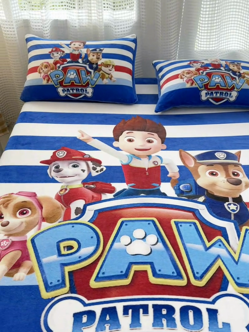 91家纺网 家纺一手货源 找家纺 ds生活馆 2026新款大版数码印花牛奶绒单床笠 特工队