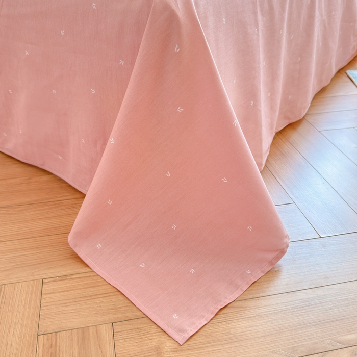 91家纺网 家纺一手货源 找家纺 清雅福 2024新款全棉13070印花单品系列-四件套 半夏清风粉