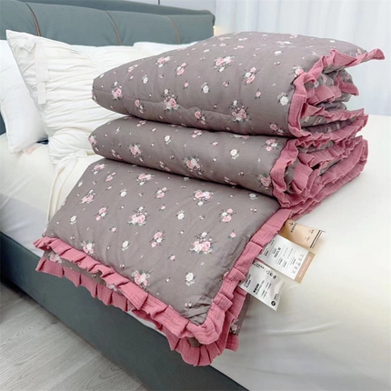 91家纺网 家纺一手货源 找家纺 （总）蓝庭全棉印花花边冬被大豆被春秋被芯被子可机洗