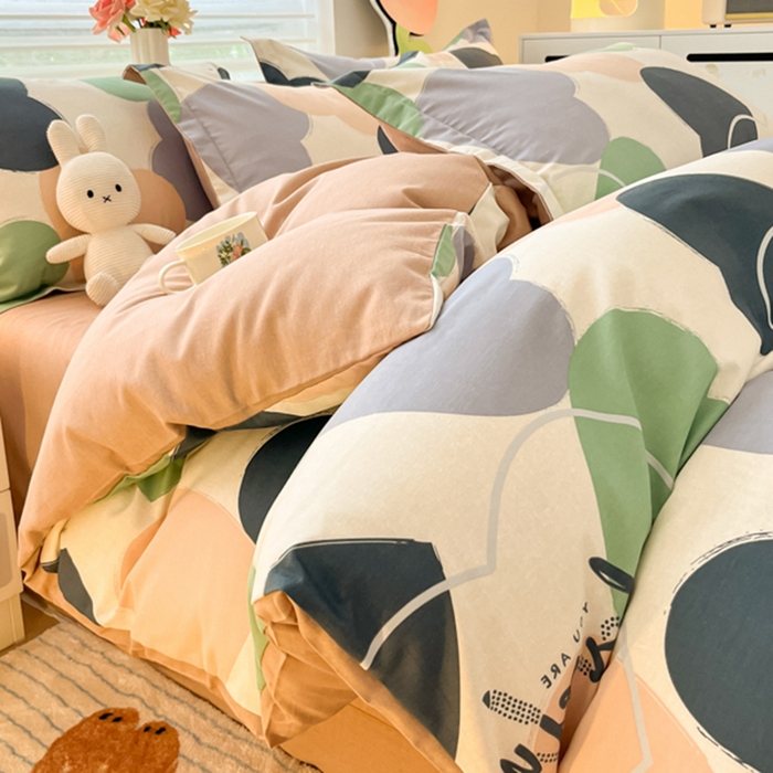 91家纺网 家纺一手货源 找家纺 慕尚家纺 2025新款原棉磨毛四件套单被套系列-单被套 心悦绿