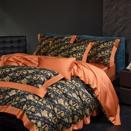 91家纺网 家纺一手货源 找家纺 （总）八十八家纺 2024新款双股活性贡缎长绒棉数码印花单品及套件--被套