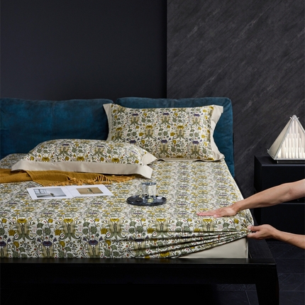 91家纺网 家纺一手货源 找家纺 （总）八十八家纺 2024新款双股活性贡缎长绒棉数码印花单品及套件--床笠