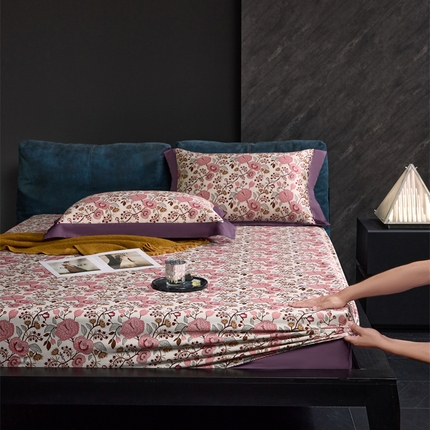 91家纺网 家纺一手货源 找家纺 （总）八十八家纺 2024新款双股活性贡缎长绒棉数码印花单品及套件--床笠