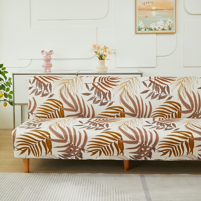 91家纺网 家纺一手货源 找家纺 逐日沙发套 2024新款牛奶丝印花系列-沙发床套 沙发床套-棕叶