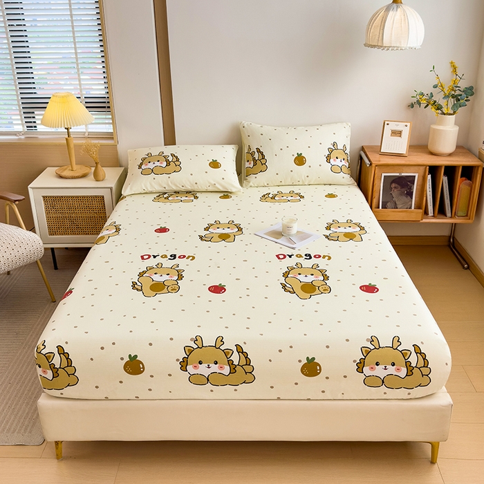 91家纺网 家纺一手货源 找家纺 芃成家纺 2024新款原棉加厚生态磨毛单床笠 玛卡龙