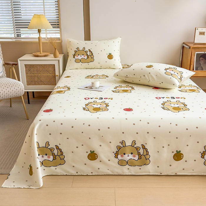 91家纺网 家纺一手货源 找家纺 芃成家纺 2024新款原棉加厚生态磨毛单床单 玛卡龙