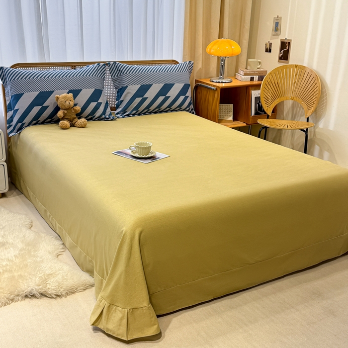 91家纺网 家纺一手货源 找家纺 丝芙妮家居（原乐视家纺） 2024新款加厚全棉磨毛印花四件套 卡曼-蓝