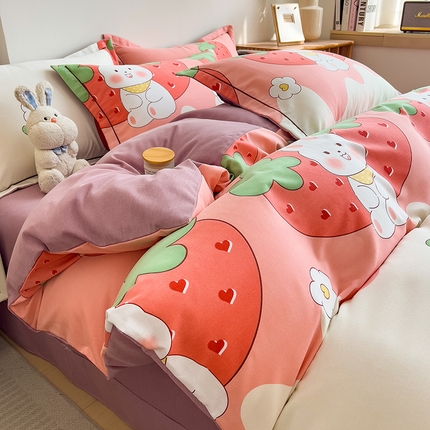 91家纺网 家纺一手货源 找家纺 （总）芃成家纺 2024新款原棉加厚生态磨毛单被套