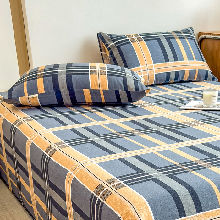 91家纺网 家纺一手货源 找家纺 芃成家纺 2024新款原棉加厚生态磨毛单枕套 莱茵格-蓝