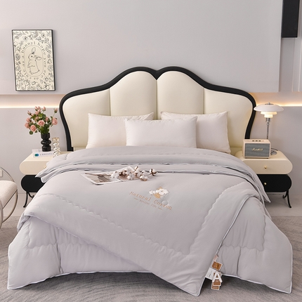 91家纺网 家纺一手货源 找家纺 小牛席业 2024新款棉花&大豆二合一系列 棉花&大豆-二合一子母被系列（灰色）