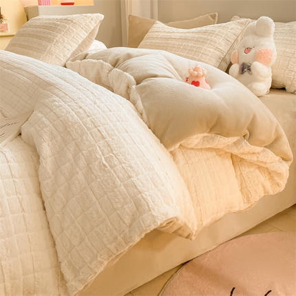 91家纺网 家纺一手货源 找家纺 （总）名兮家居 2024新款高克重兔毛绒牛奶绒四件套