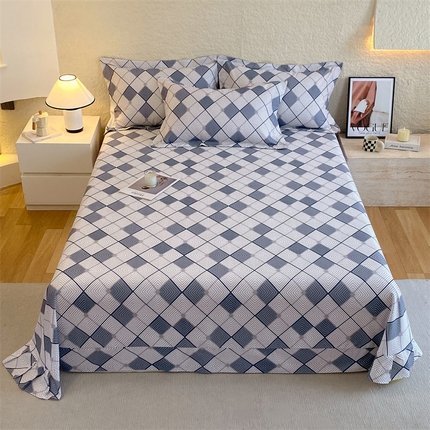 91家纺网 家纺一手货源 找家纺 凯磊 2024新款AB版.生态磨毛印花系列单床单 灵动-兰