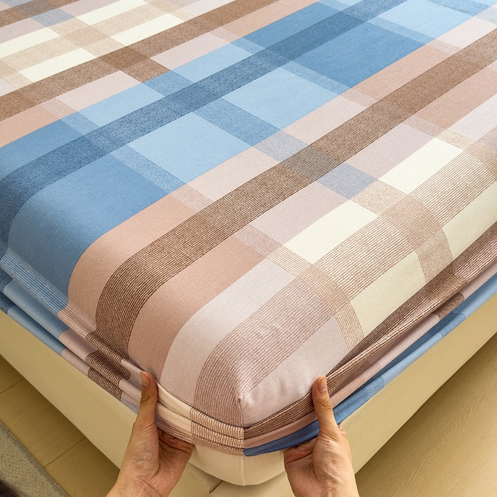 91家纺网 家纺一手货源 找家纺 芃成家纺 2024新款原棉加厚生态磨毛单床笠 蓝调