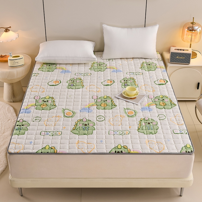 91家纺网 家纺一手货源 找家纺 富威堡家纺 2025新款牛奶绒棉花床护垫可水洗床垫保暖薄床褥学生榻榻米垫子 宝贝奶龙