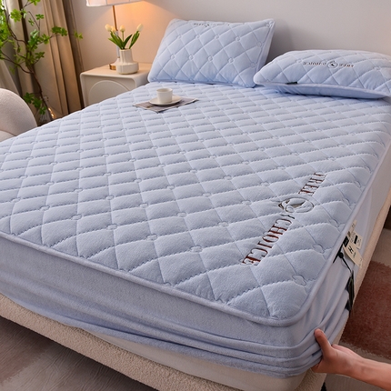 好眠好梦家纺 2024新款A类宝宝绒床笠-凯特琳 天空蓝