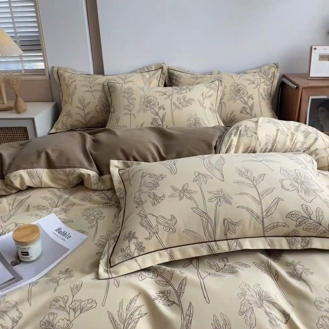 91家纺网 家纺一手货源 找家纺 芃成家纺 2024新款原棉加厚生态磨毛单被套 简笔花