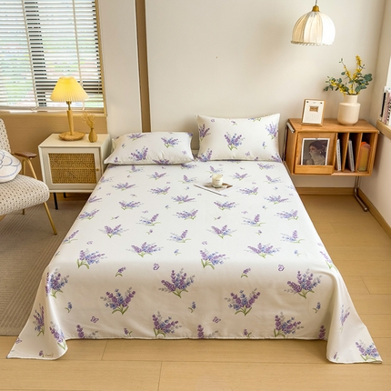 芃成家纺 2024新款原棉加厚生态磨毛单床单 薰衣草