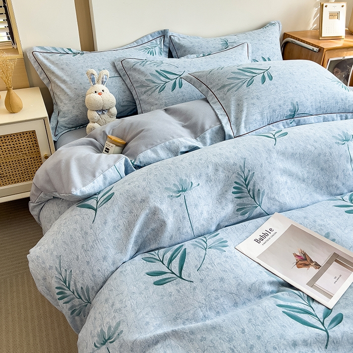 91家纺网 家纺一手货源 找家纺 芃成家纺 2024新款原棉加厚生态磨毛单被套 蓝町