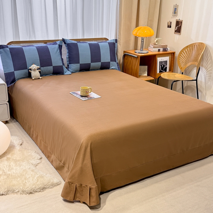 91家纺网 家纺一手货源 找家纺 丝芙妮家居（原乐视家纺） 2024新款加厚全棉磨毛印花四件套 米勒-蓝