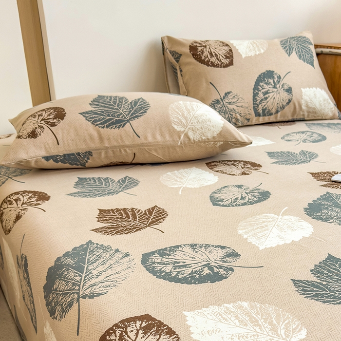 91家纺网 家纺一手货源 找家纺 芃成家纺 2024新款原棉加厚生态磨毛单枕套 叶语